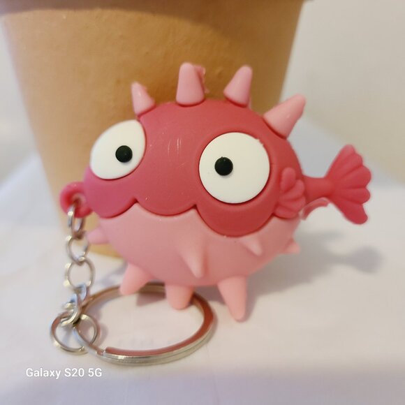 Unbranded Two-Tone Pink Sea Creature Keychain Unisex NWOT 1.5" by 2" Backpack - Picture 5 of 5